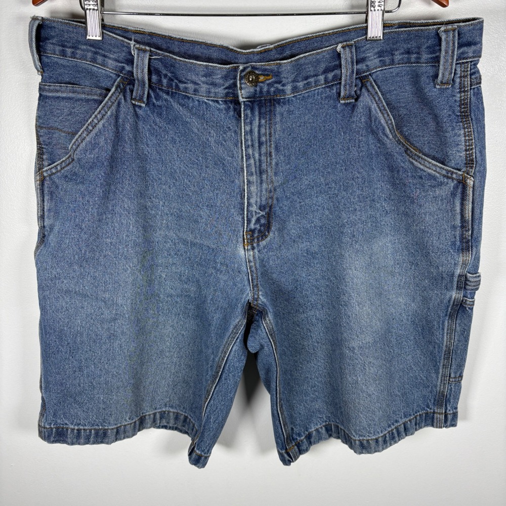 Faded Glory Mens Denim Carpenter Shorts Blue Size 38 - Picture 2 of 3